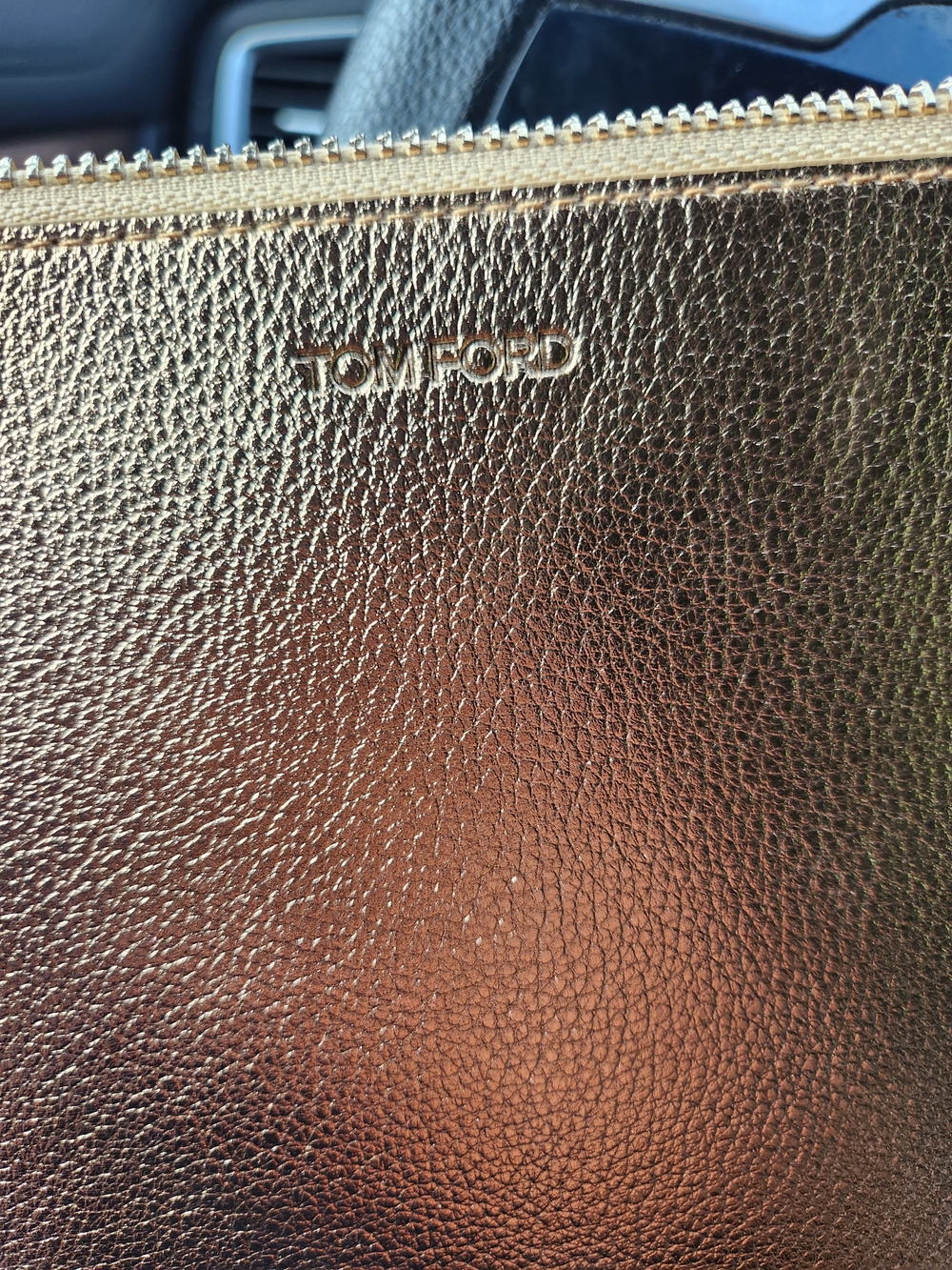 Tom Ford Metallic Gold Cosmetic Pouch - Picture 2 of 4